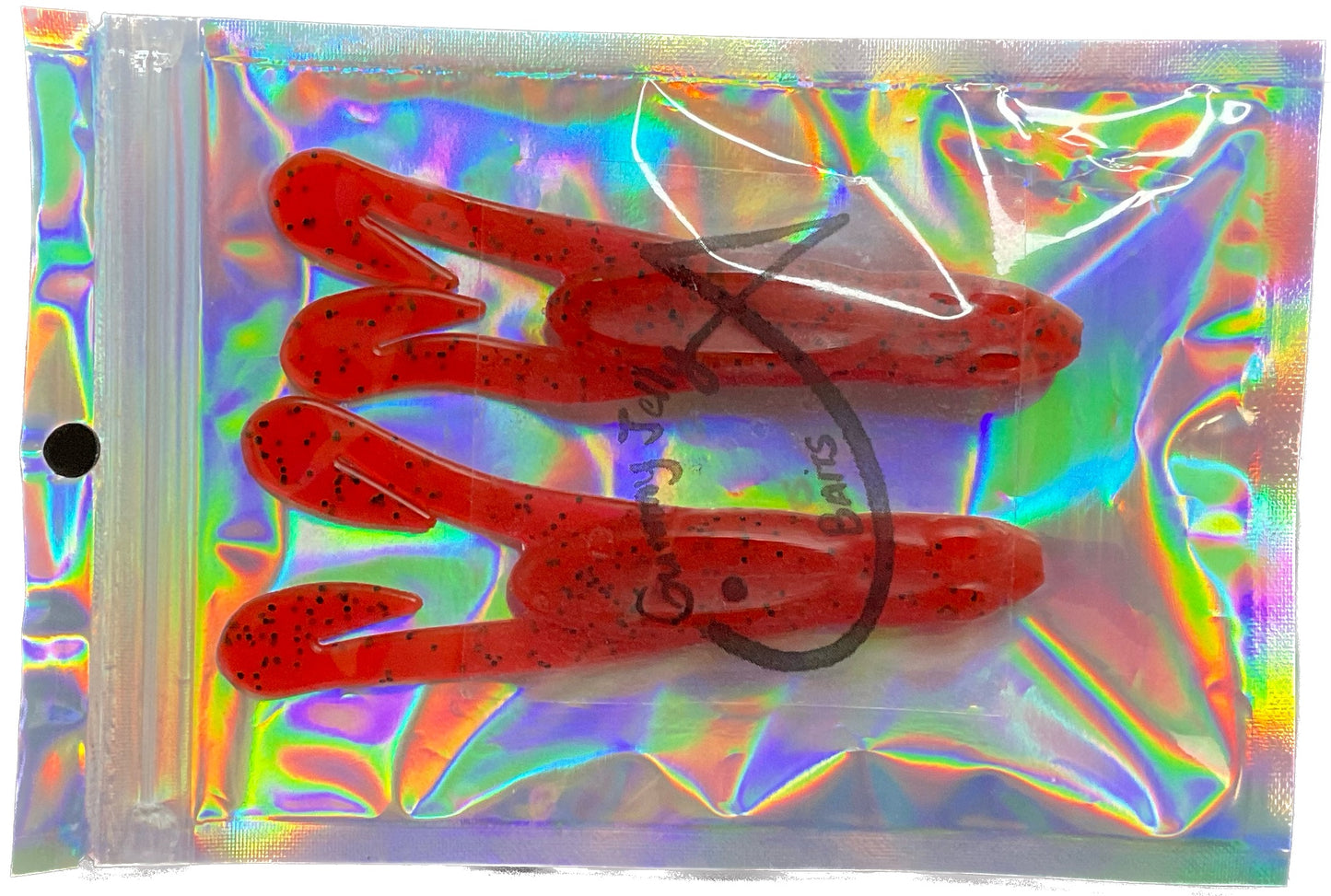 Curly Frog 4.5 “ - Orange with black glitter