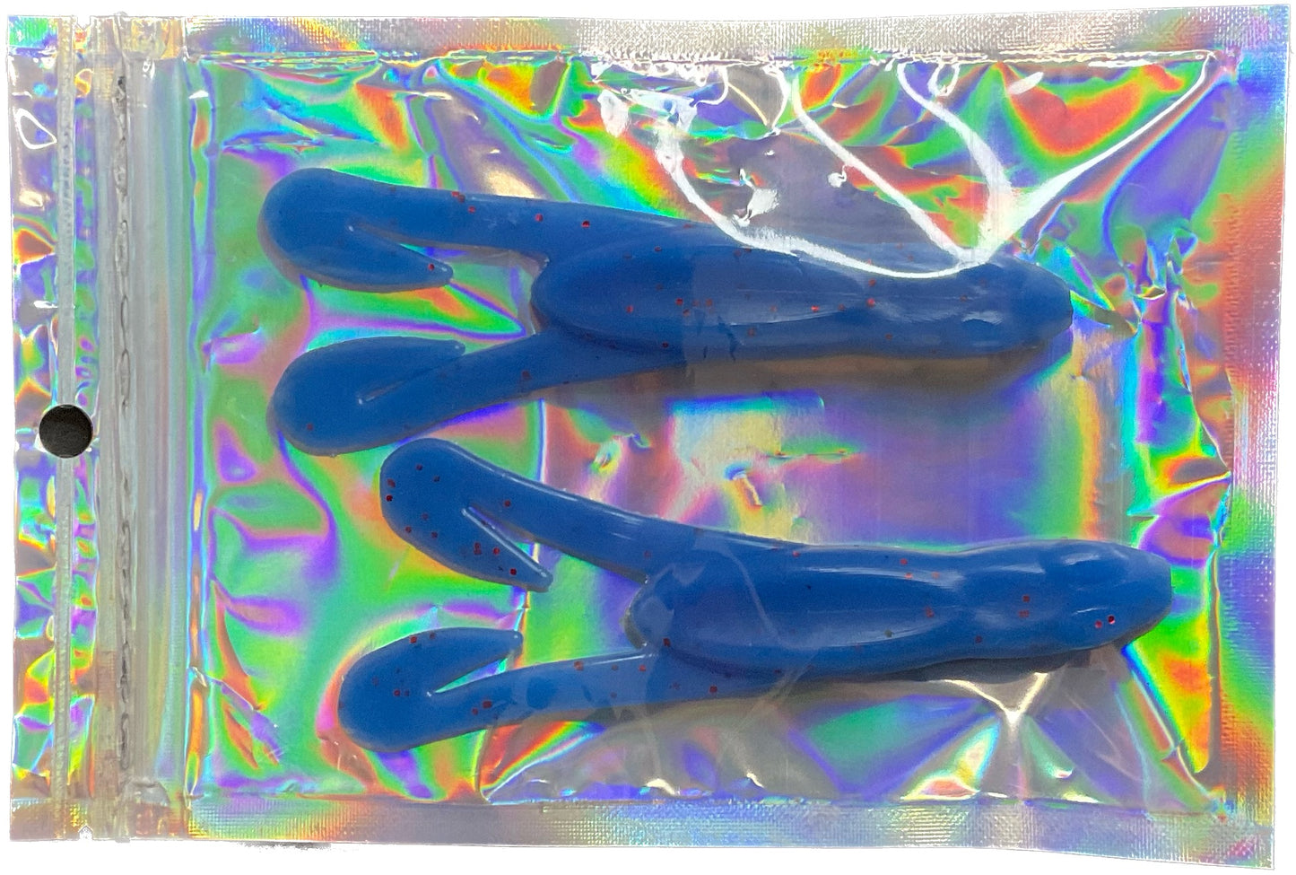 Curly Frog 4.5 “ - Blue with red glitter