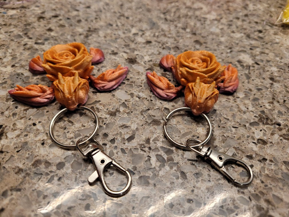 Rose turtle keychain