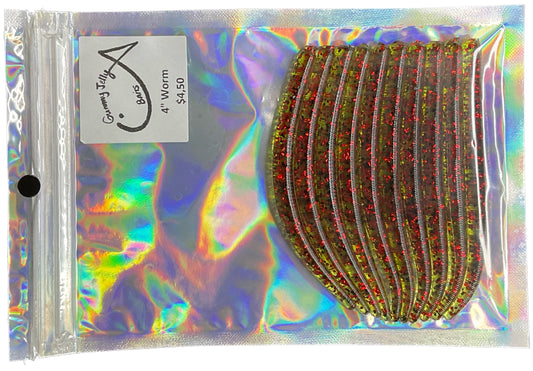 Worm 4 “ (Qty 10) - Watermelon red
