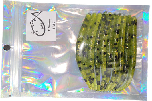 Worm 4 “ (Qty 10) - Baby bass gold