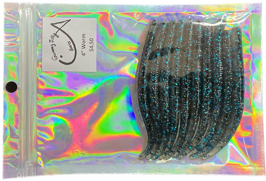 Worm 4 “ (Qty 10) - Night sky blue