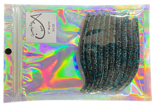 Worm 4 “ (Qty 10) - Mix Night sky blue