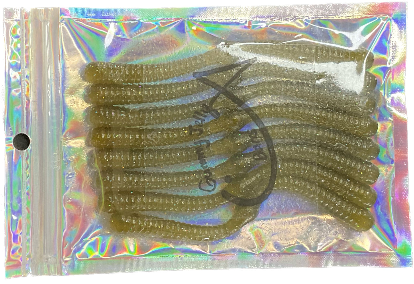 Wacky Worm 5.25 “ - Gold smoke pearl with holo glitter