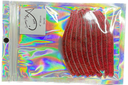 Worm 4 “ (Qty 10) - Blood Orange